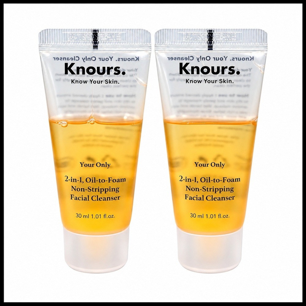 Knours Your Only 2-in-1 Oil-to-Foam Non-Stripping Facial Cleanser 30ml Lot of 2